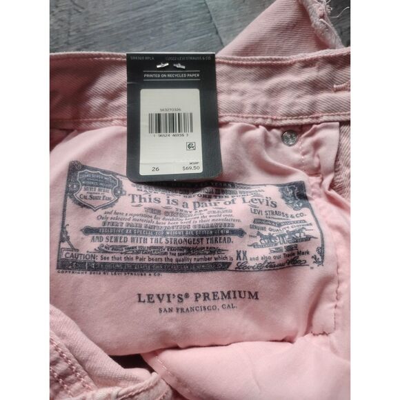 Levi's Women's W26 (Size 2) Pink 501 High Rise Cut Off Shorts - NWT - Picture 9 of 13